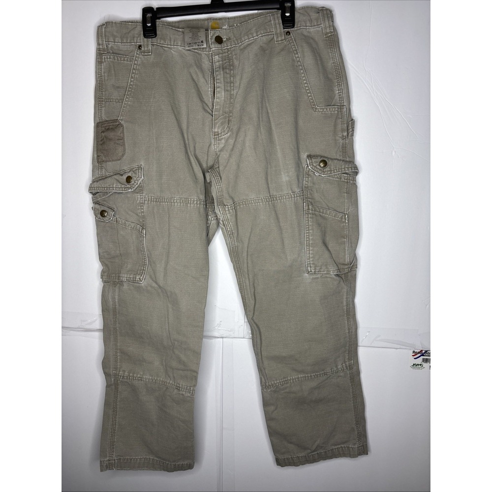 Carhartt Cargo Pants Mens 38x30 Relaxed Fit B342-Des Workwear Double Knee 2 Pair